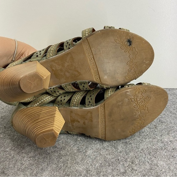 Pikolinos Super Soft Green Leather Gladiator Strappy Heels Women’s Size 8-8.5 - Picture 7 of 12